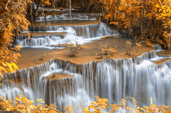 Deep forest Waterfall ,Huay Mae Khamin, Kanchanaburi ,Thailand — Stock Photo, Image