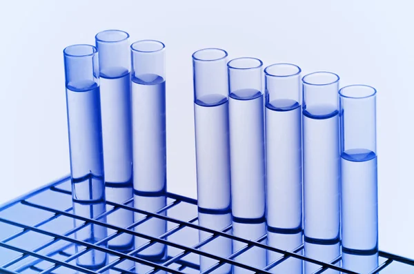 Rows of laboratory test tubes — Stock Photo, Image