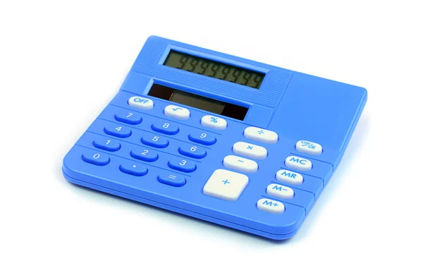 Blue calculator on white background — Stock Photo, Image