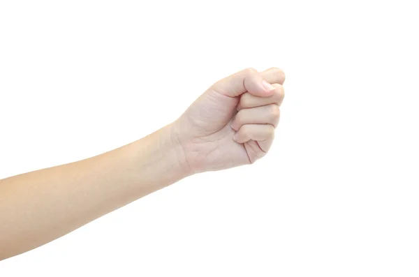 Женщины рука делает знак изолированы на белом фоне — стоковое фото
