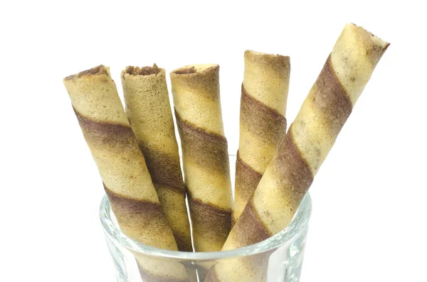 Wafer stick with chocolate flavoured cream — Stock Photo, Image