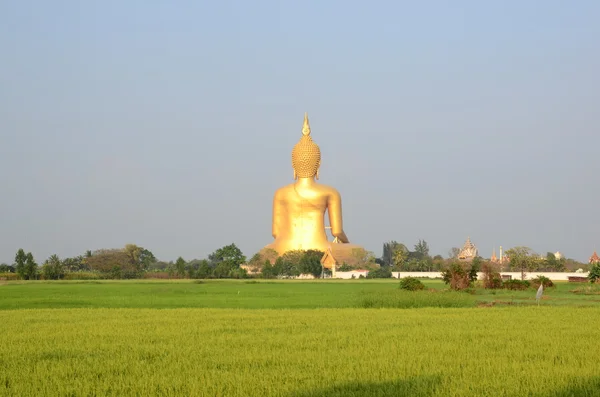 Grande estátua de buddha no Templo Wat Muang, Angthong Tailândia — Fotografia de Stock