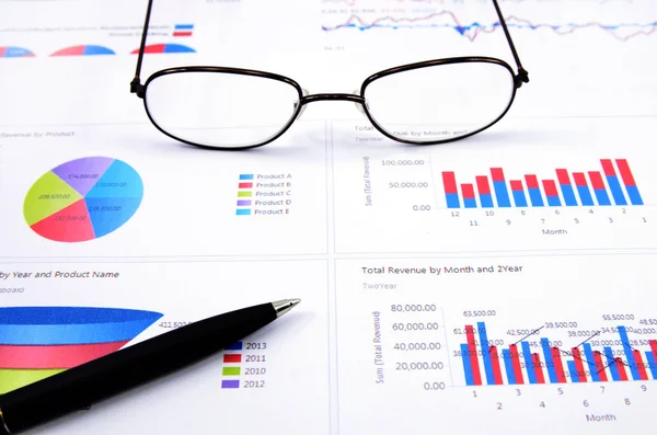 Graphs, charts, business table — Stock Photo, Image