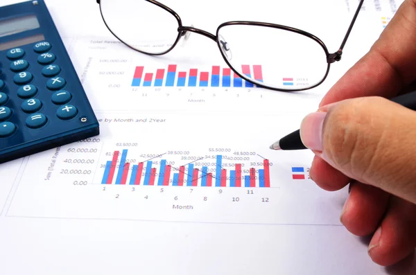 Graphs, charts, business table — Stock Photo, Image