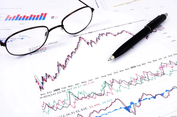 Graphs, charts, business table — Stock Photo, Image