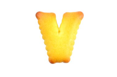 Alfabe kraker Isolated beyaz zemin üzerine: V