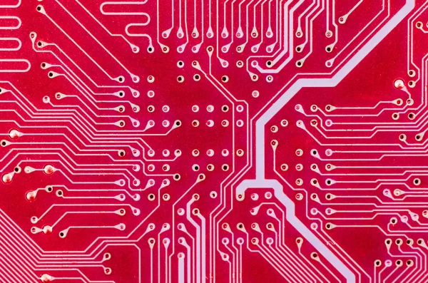 Lijnen en soldeer gewrichten van het circuit bord — Stockfoto