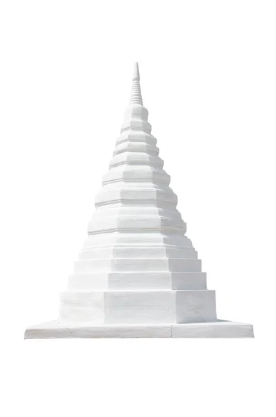 Izole kırpma pat ile beyaz arka plan üzerinde beyaz mini pagoda — Stok fotoğraf