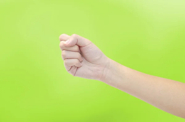 Vrouwen hand maken teken geïsoleerd op witte achtergrond — Stockfoto