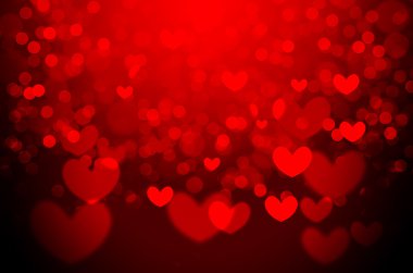 Kırmızı kalp Noel bokeh arka plan