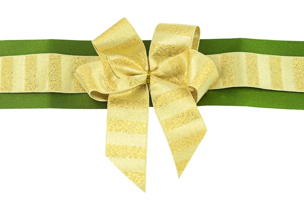 Gold bow on a Isolated background — Stock Photo, Image