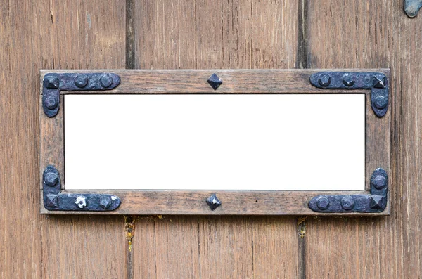 Blank billboard for advertising on wood wall — Stock Photo, Image