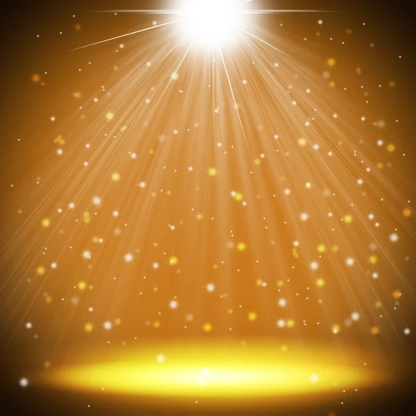 Gold stage light as christmas background — Stock Photo, Image