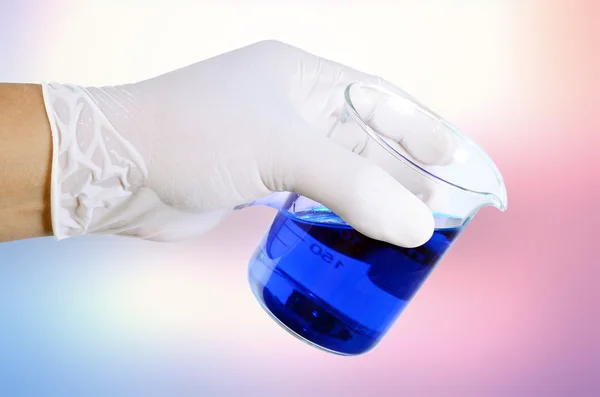 Scientist hand holding test tubes ,Laboratory research concept — Stock Photo, Image