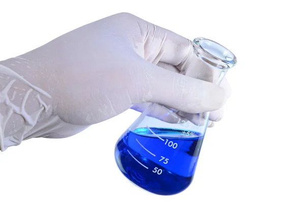 Scientist hand holding test tubes isolated on white background , — Stock Photo, Image