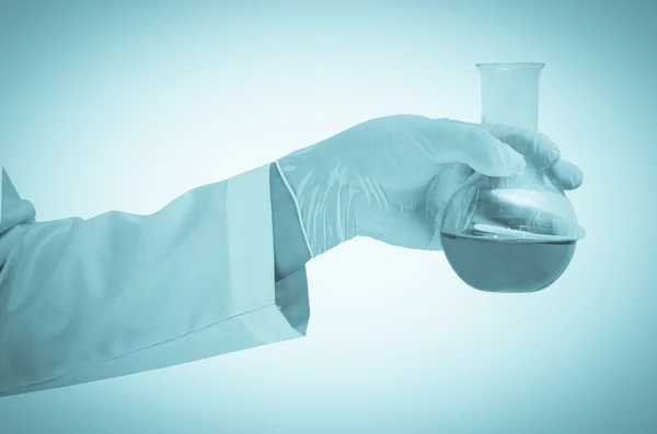 Scientist hand holding test tubes — Stock Photo, Image