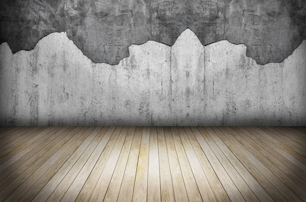 Texture of Old grunge wall and wooden floor — Stock Photo, Image