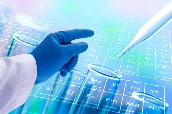 Scientist hand holding test tubes , Laboratory research concept — Stock Photo, Image