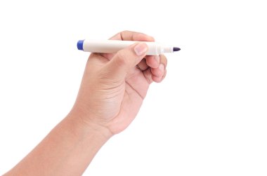 adam el beyaz zemin üzerine yazma