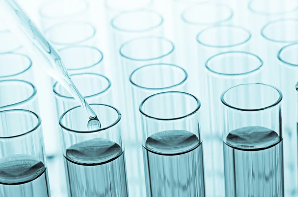 Science laboratory test tubes — Stock Photo, Image