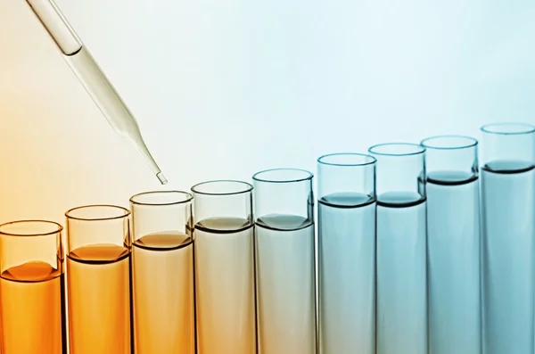 Science laboratory test tubes — Stock Photo, Image