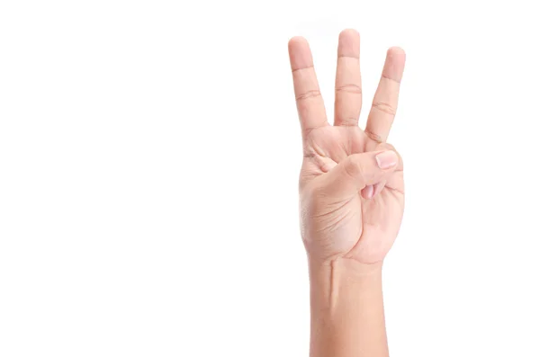 Ручний знак людини ізольовано на білому тлі — стокове фото