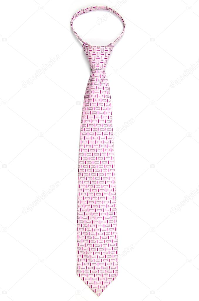 Pink Neck Tie on White Background