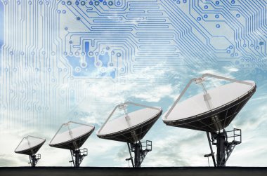 Uydu çanakları telekomünikasyon için