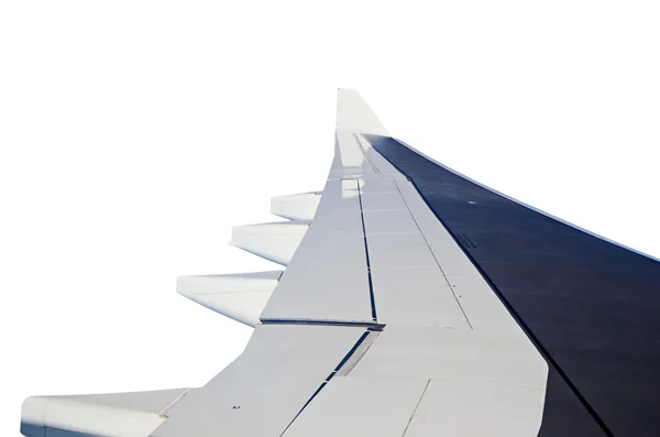 Flügel eines Flugzeugs isoliert auf weißem Hintergrund — Stockfoto
