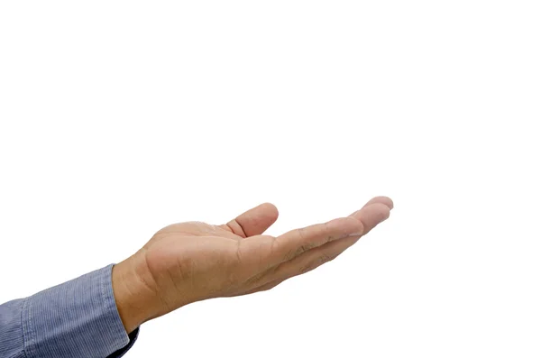 Muž ruční znak izolované na bílém pozadí — Stock fotografie