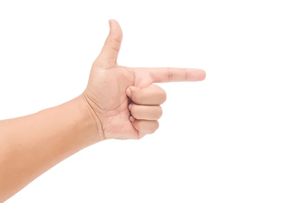 Homem mão sinal isolado no fundo branco — Fotografia de Stock