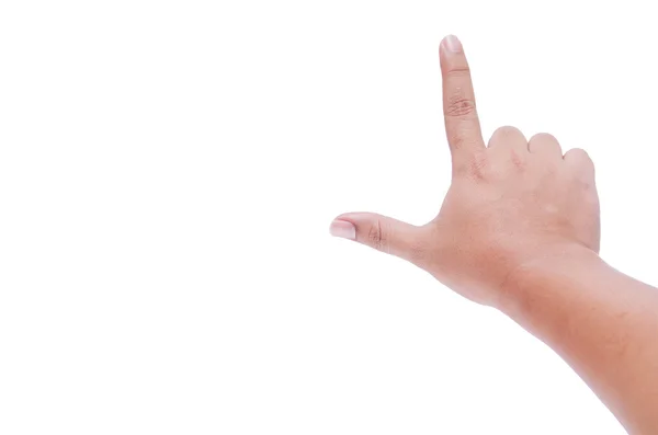 Man hand sign isolated on white background — Stock Photo, Image