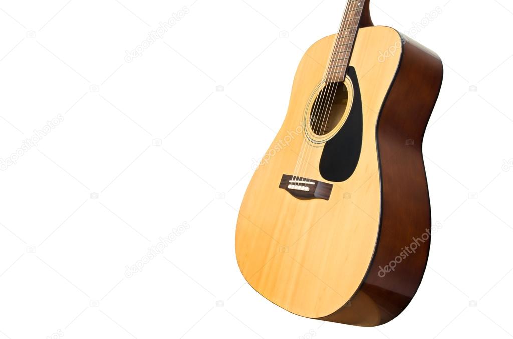 acoustic guitar isolated on white background