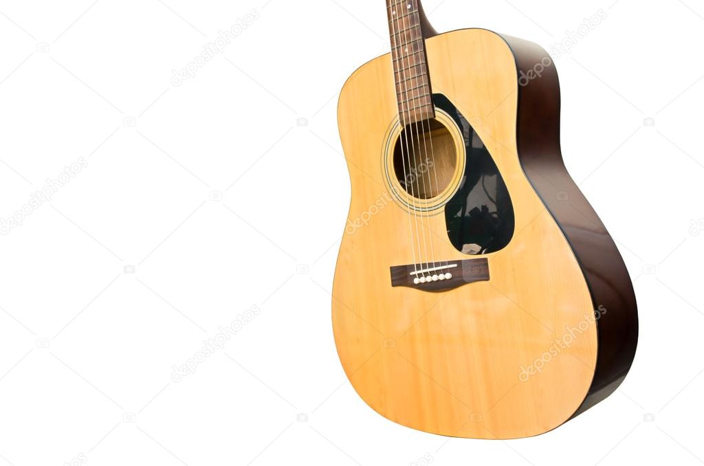 acoustic guitar isolated on white background