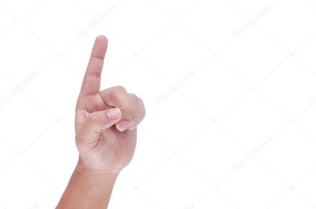 man hand sign isolated on white background