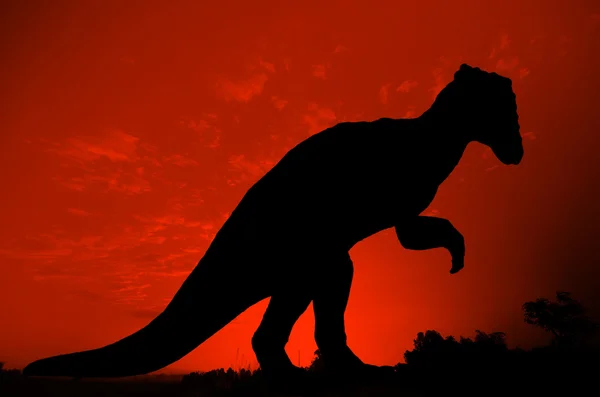 Silueta de dinosaurio — Foto de Stock