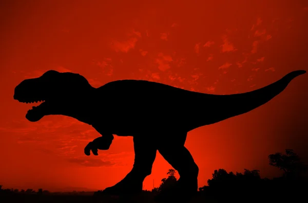 Silhouet van dinosaur — Stockfoto