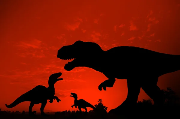 Silhouette of Dinosaur — Stock Photo, Image