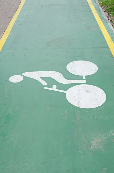 Bicycle Sign on road — Stock Photo, Image