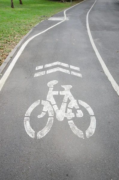 Teken van fietspad — Stockfoto