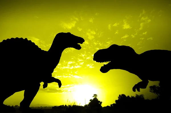 Silhouette eines Dinosauriers — Stockfoto