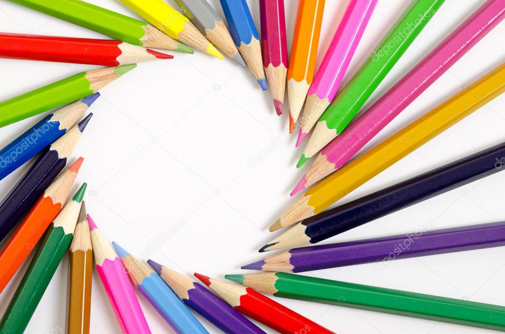 color pencils as background