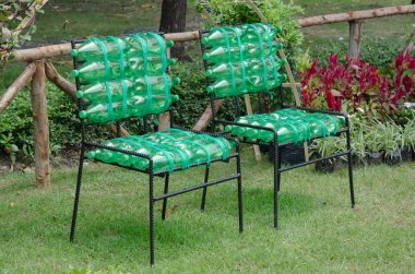 recycled chair made from plastic bottle clipart