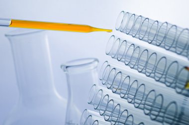 bilim laboratuvar pipet tüp arka plan, teslimi ile l
