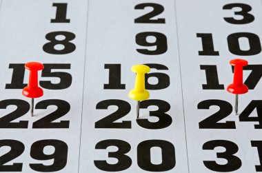 Takvim üzerinde işaretli tarihi