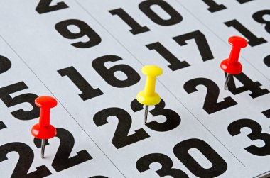 marked date on calendar clipart