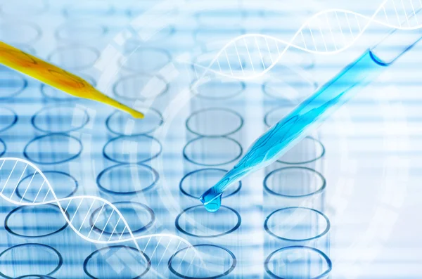 Gelecekte bilim adamı laboratuvar test tüpü sesi — Stok fotoğraf