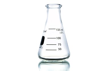 science laboratory test tube on white background