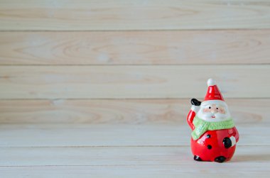 Noel Baba kahverengi ahşap tablo