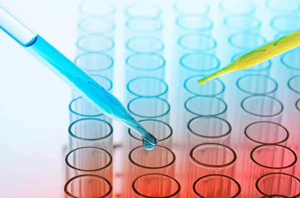 Science laboratory test tubes — Stock Photo, Image